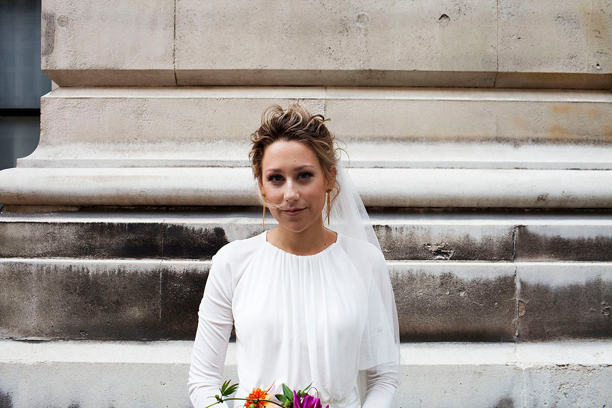A Sophia Kokosalaki Gown and Maids in Monochrome for a Modern, Contemporary Wedding 23 Sophia Kokosalaki wedding dress 14 1