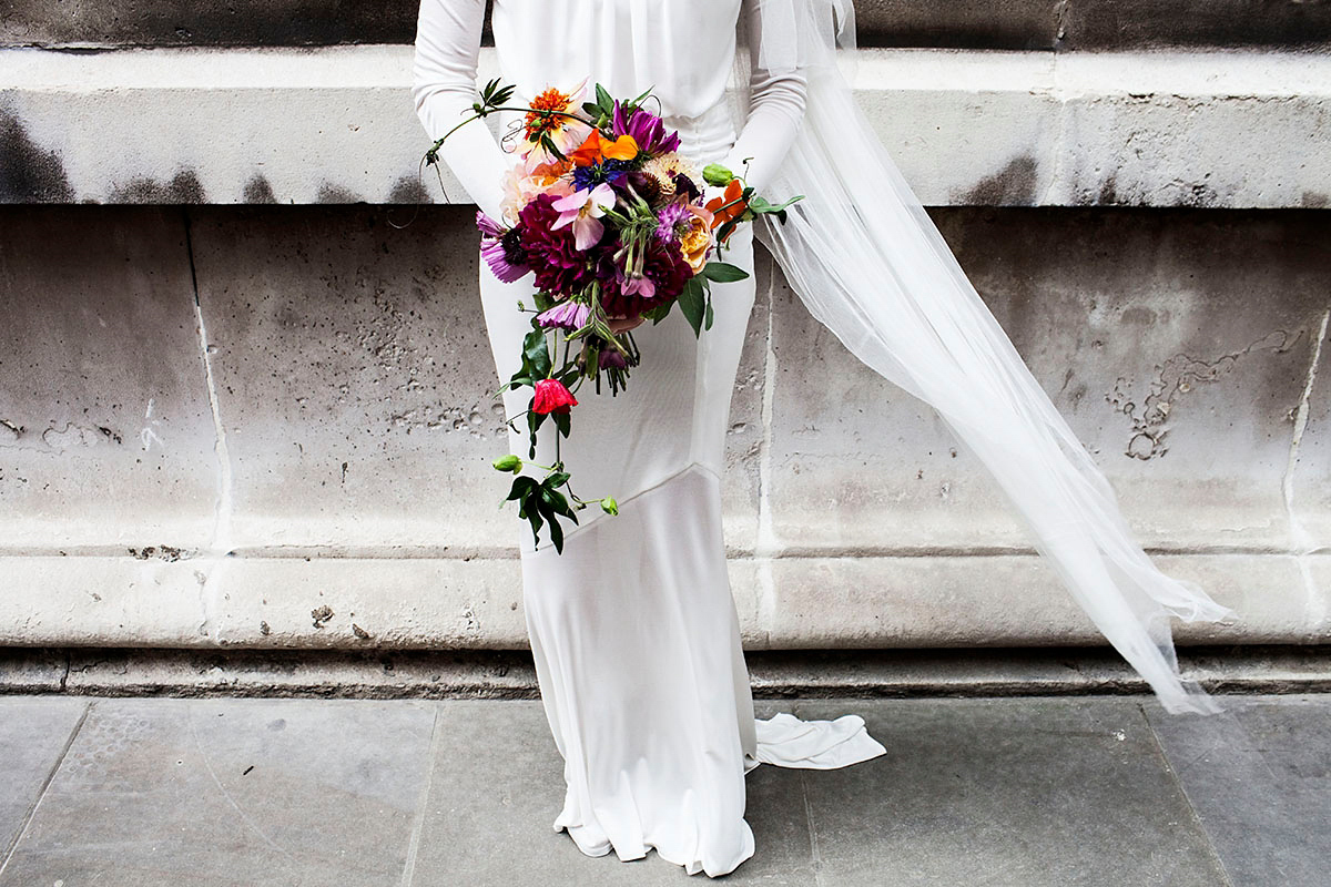 A Sophia Kokosalaki Gown and Maids in Monochrome for a Modern, Contemporary Wedding 22 Sophia Kokosalaki wedding dress 15 1