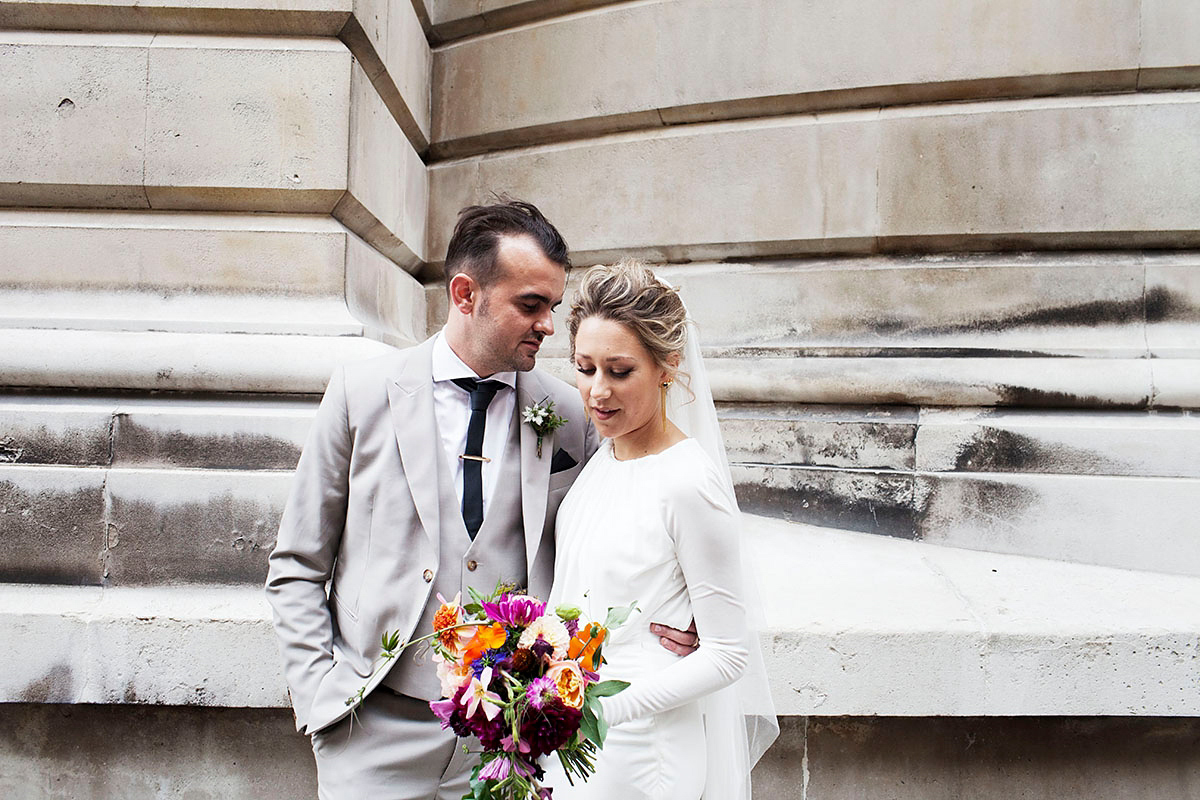 A Sophia Kokosalaki Gown and Maids in Monochrome for a Modern, Contemporary Wedding 20 Sophia Kokosalaki wedding dress 16 1