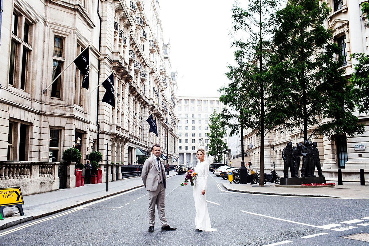 A Sophia Kokosalaki Gown and Maids in Monochrome for a Modern, Contemporary Wedding 19 Sophia Kokosalaki wedding dress 17 1