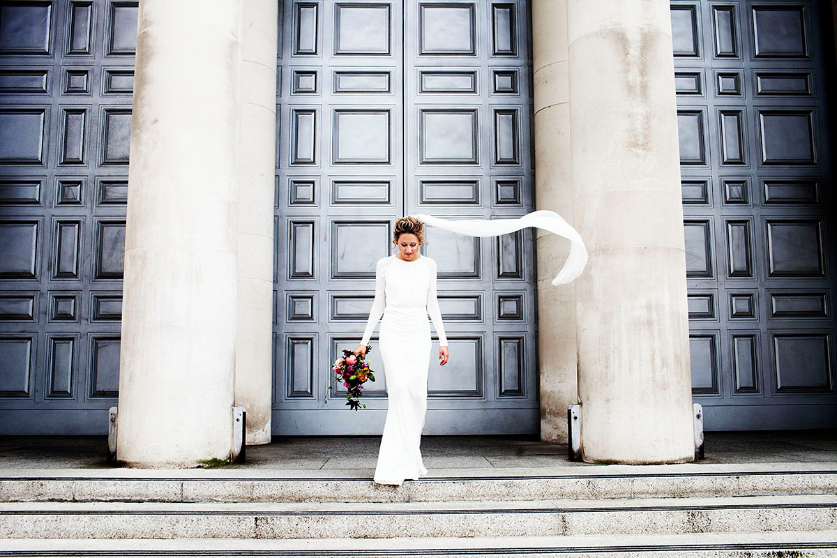 A Sophia Kokosalaki Gown and Maids in Monochrome for a Modern, Contemporary Wedding 24 Sophia Kokosalaki wedding dress 9 1