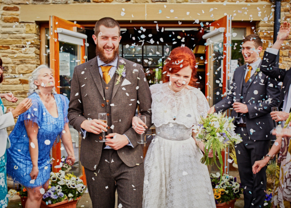 A 1940’s Dress and Cape for a Woodland Inspired  Barn Wedding