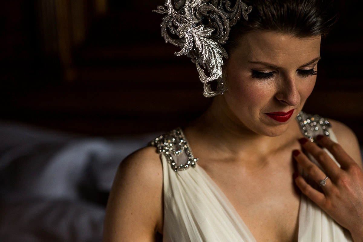 A Jenny Packham Gown and Philip Treacy Headpiece for an Old Hollywood Glamour Wedding 42 jenny packham Philip Treacy bride 12 2