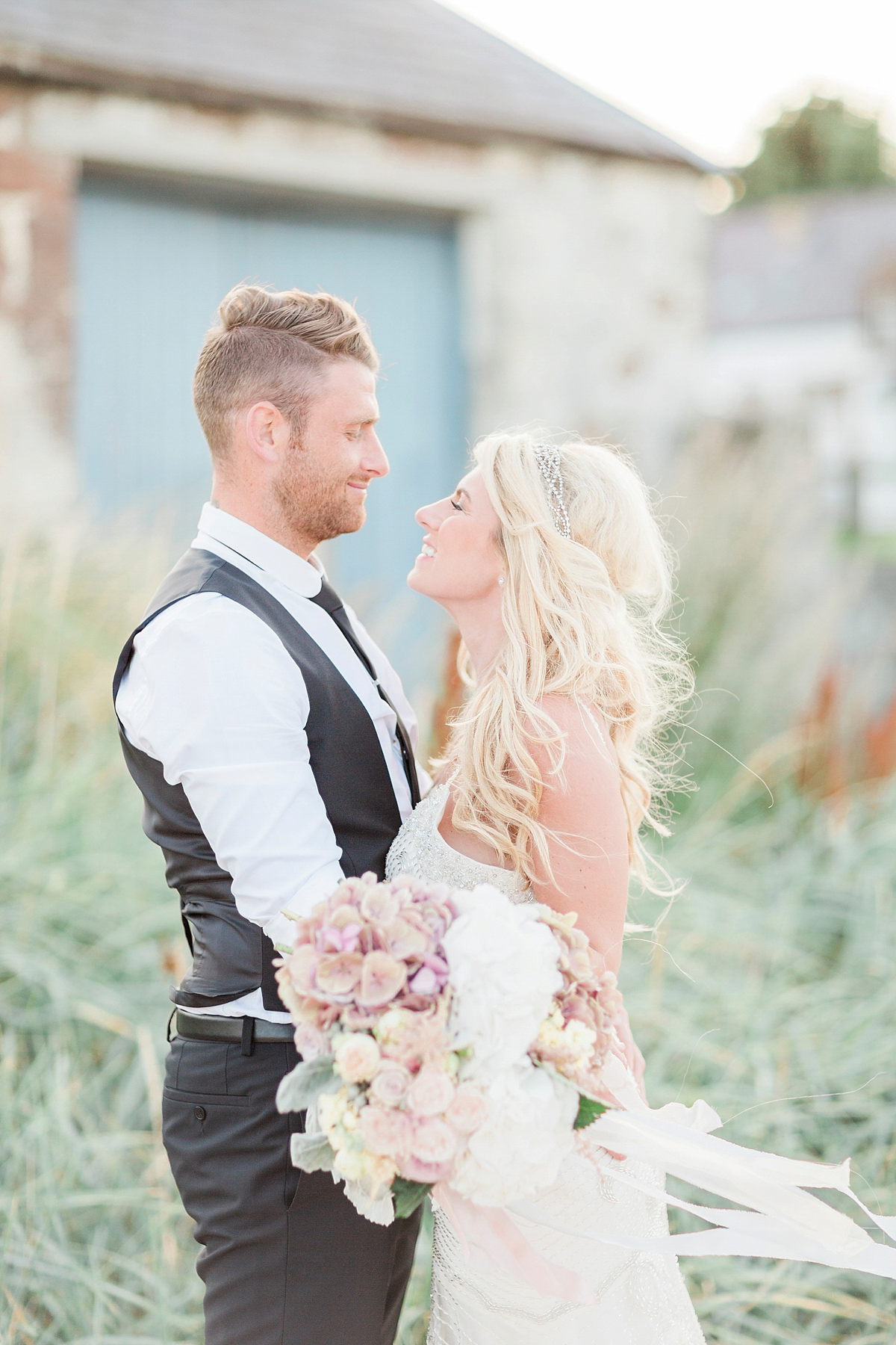 maggie sottero beach bride northumberland coast wedding 1 1