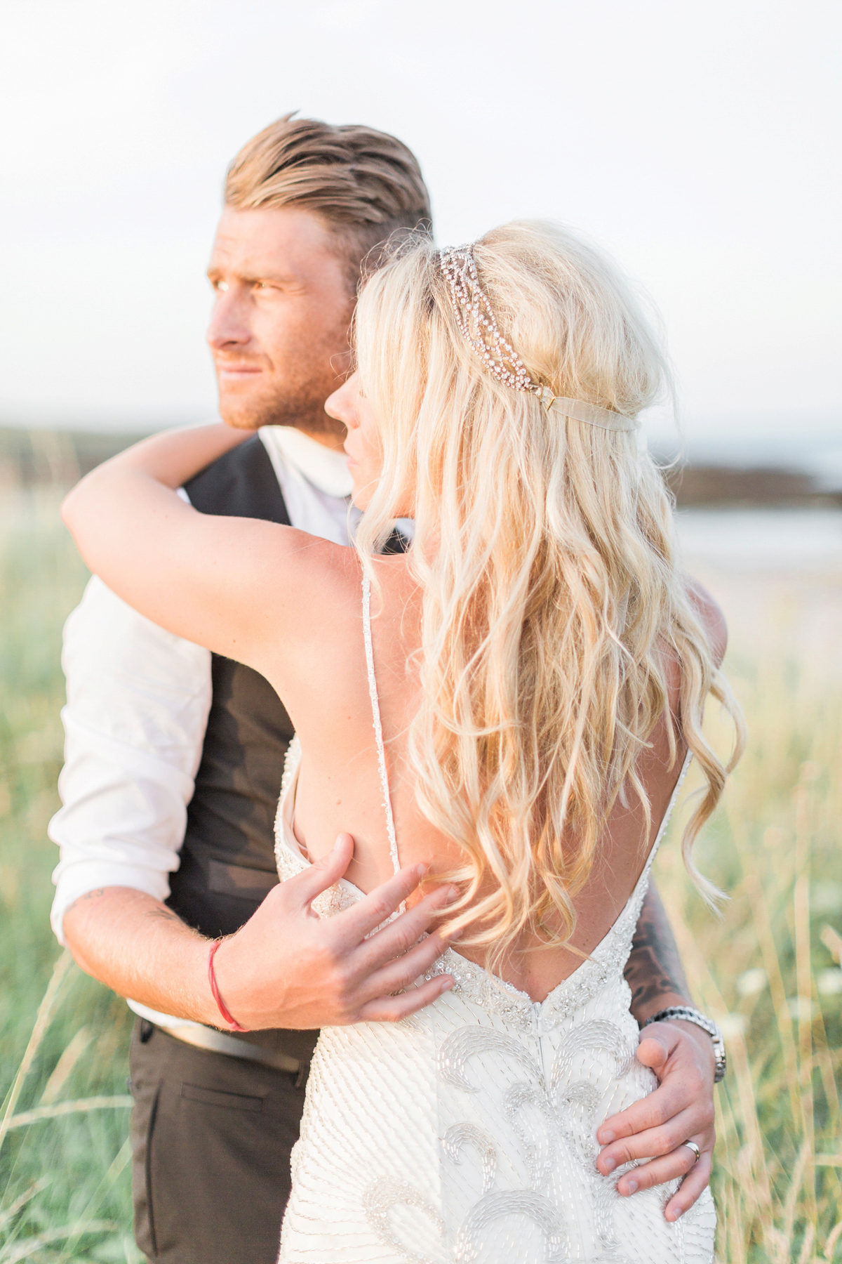 maggie sottero beach bride northumberland coast wedding 48 1