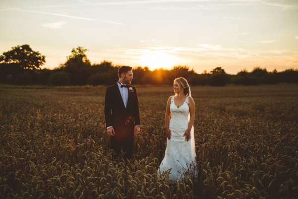 A Sophia Tolli Dress And Sequins For A Romantic Pink And Gold Wedding