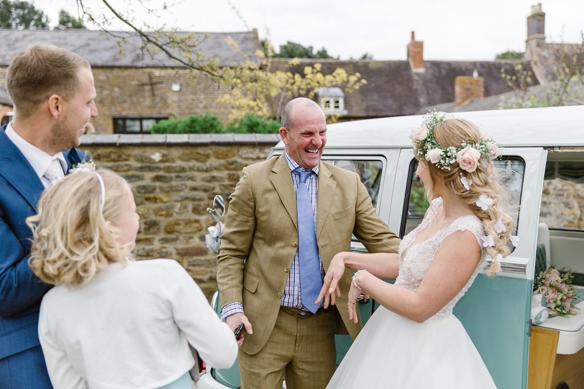 flower crown campervan pastel wedding 21