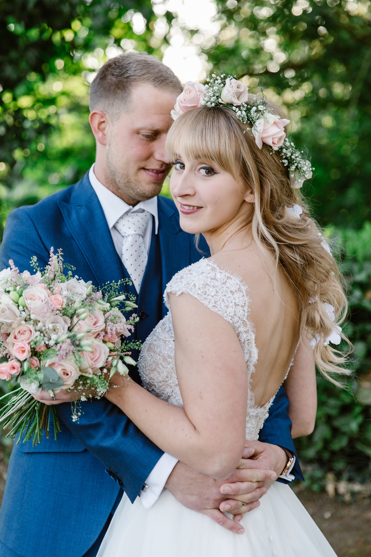 flower crown campervan pastel wedding 49