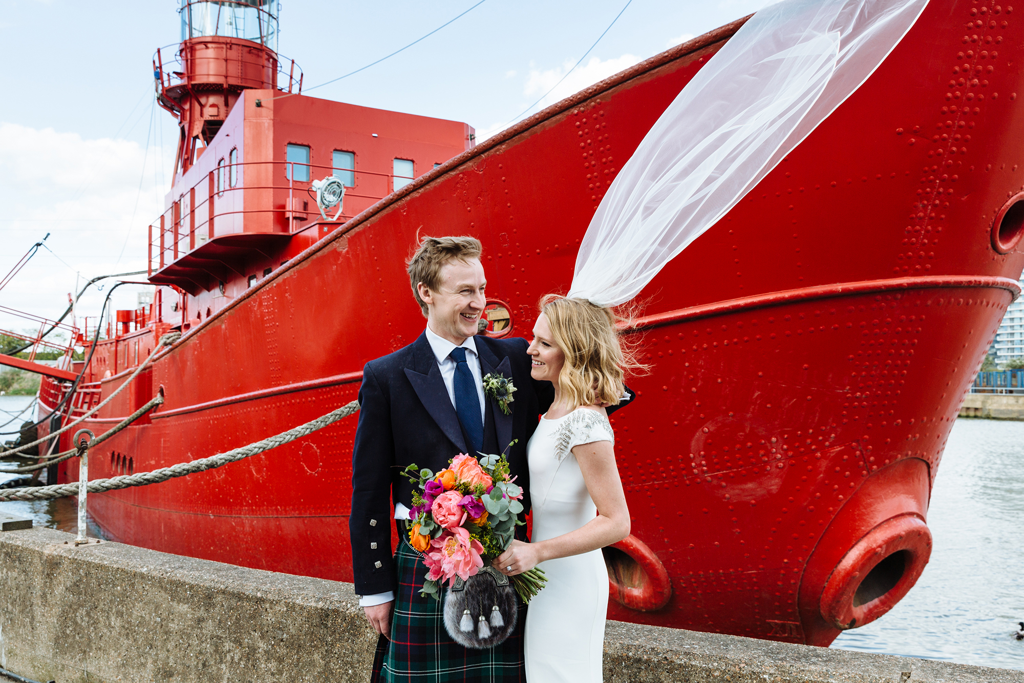 jenny packham boat wedding