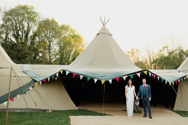 An Eliza Jane Howell Beaded Dress for a Festival Inspired Teepee Wedding