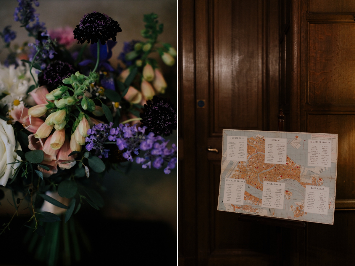 A bride in a gold, embellished Temperley London dress for her wedding at Rowallan Castle in Scotland. Images by Caro Weiss.