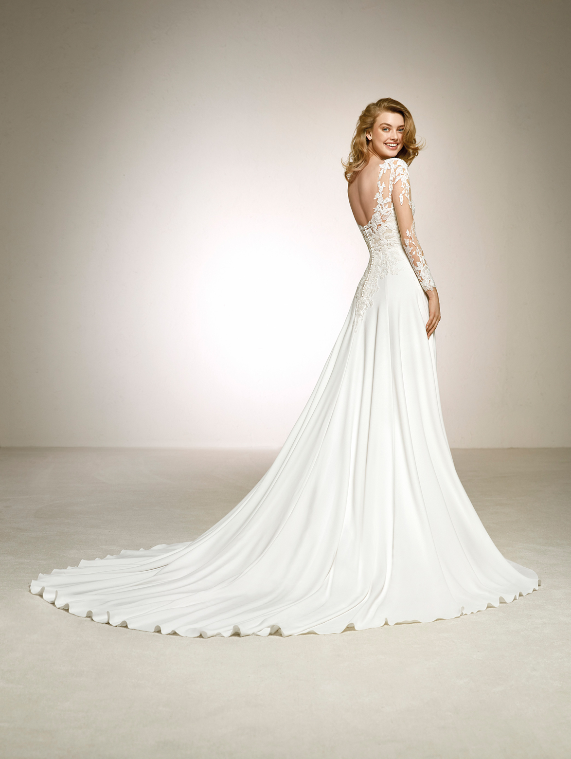 knee length dresses for ladies Long Sleeve Lace And Satin Ball Gown main image 0