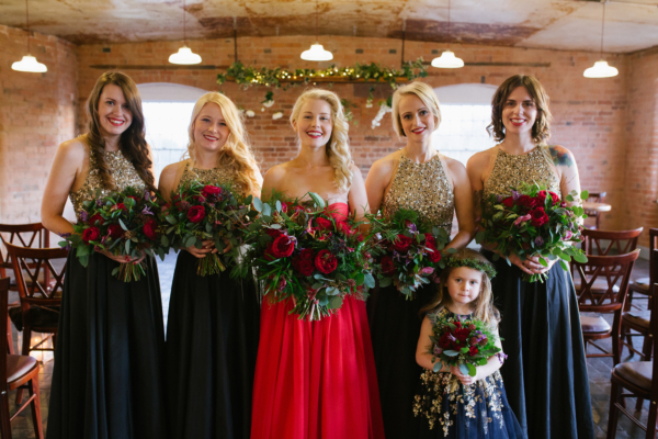 A Red Ballgown And Old Hollywood Glamour For A Candlelit Winter Wedding