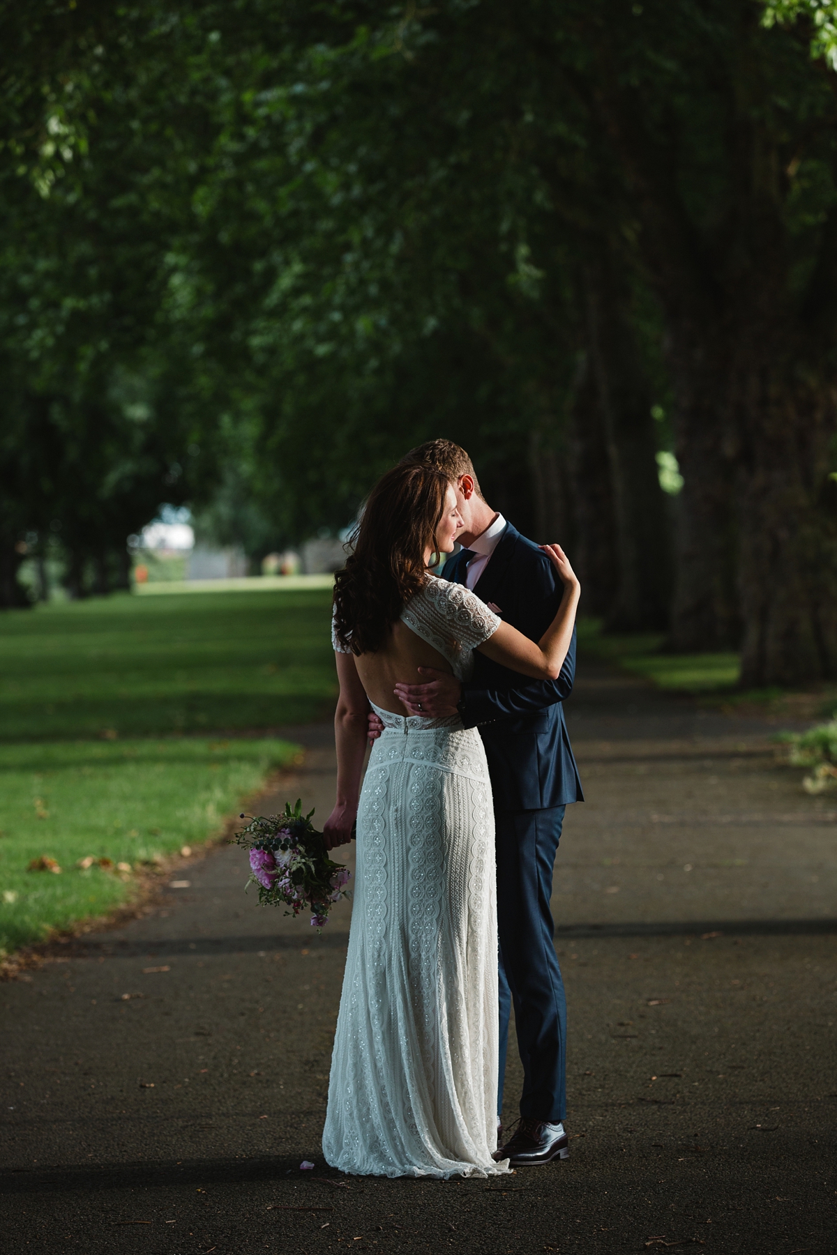 Helen King Photography Jess Dave 0061 - A Backless Watters Wedding Dress and Pretty Pink Peonies Helen King Photography Jess Dave 0061