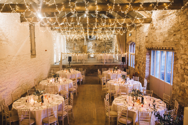 A Charlie Brear Gown and Shoes by Rachel Simpson, for a Cosy Autumn Barn Wedding