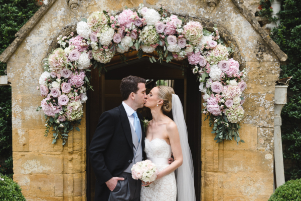 A Monique Lhuillier Gown for an American-British Countryside Wedding
