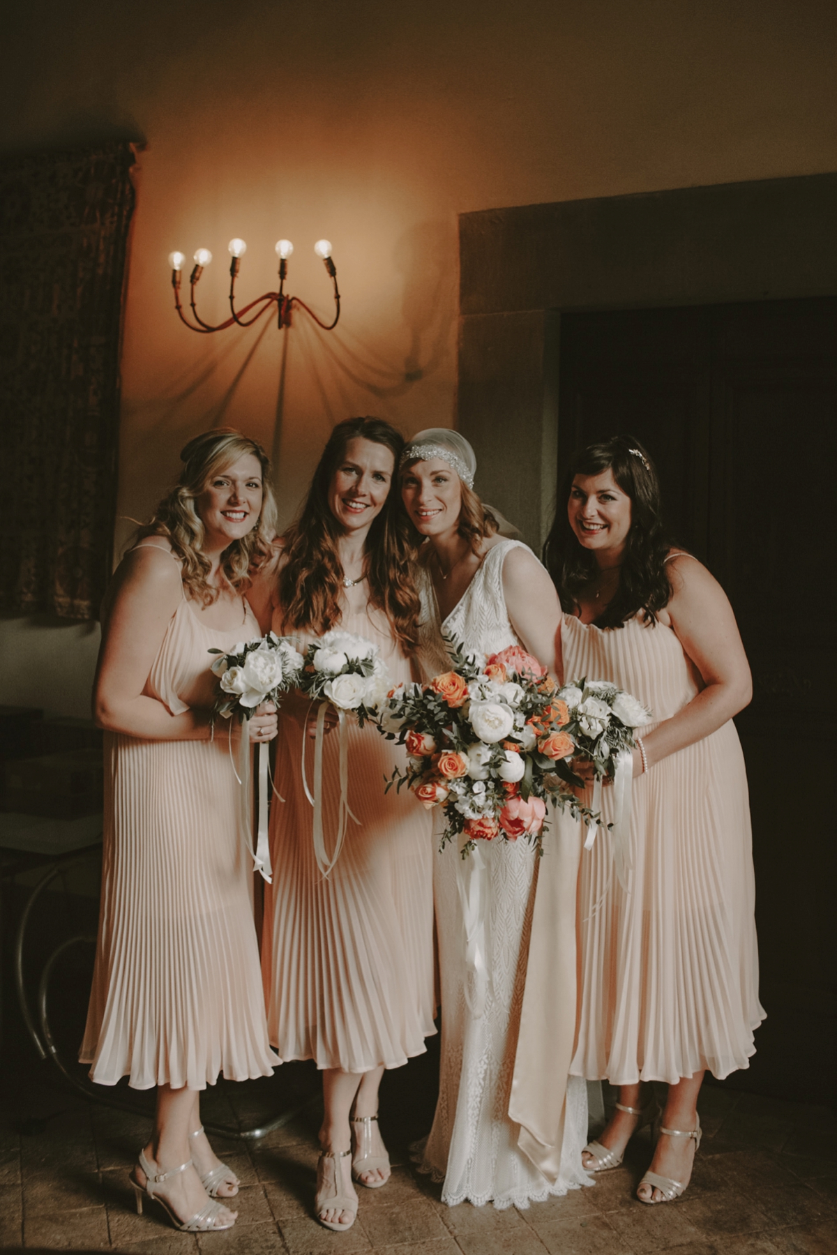An Italian Country Wedding with a Charlie Brear Gown and Bridesmaids in Peach Love My Dress UK Wedding Blog Podcast Directory Shop