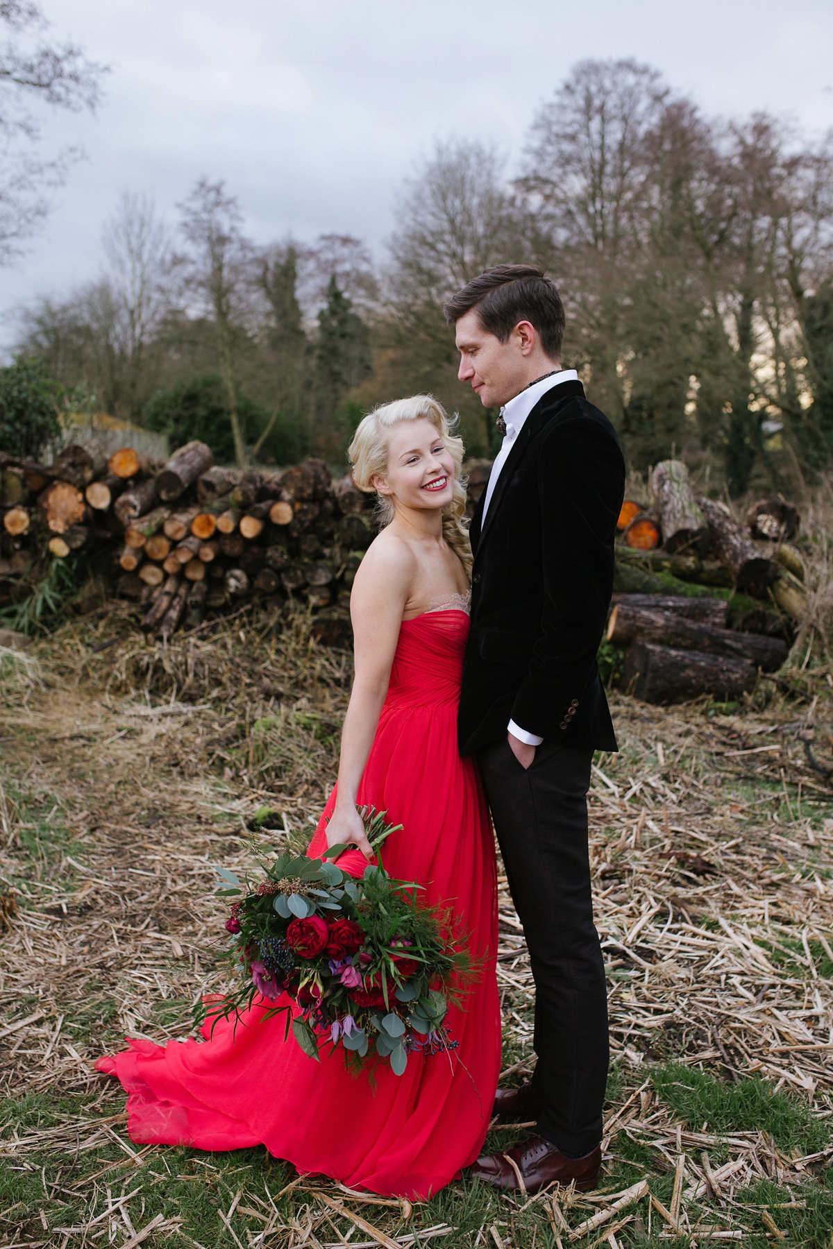 old hollywood glamour red wedding dress 29