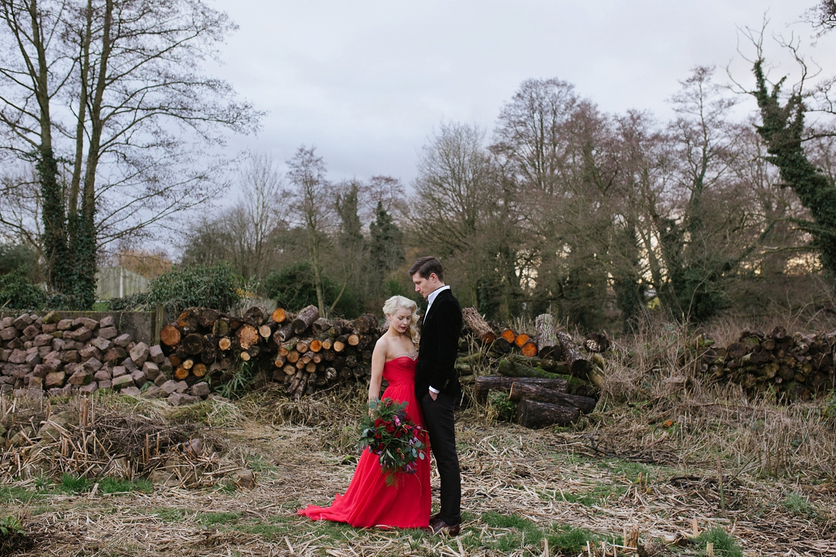 old hollywood glamour red wedding dress 30