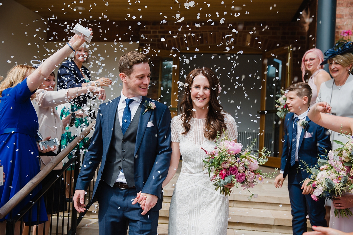 watters dress london nottingham wedding 13 - A Backless Watters Wedding Dress and Pretty Pink Peonies watters dress london nottingham wedding 13
