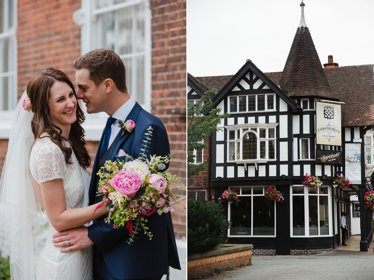 watters dress london nottingham wedding 16 - A Backless Watters Wedding Dress and Pretty Pink Peonies watters dress london nottingham wedding 16