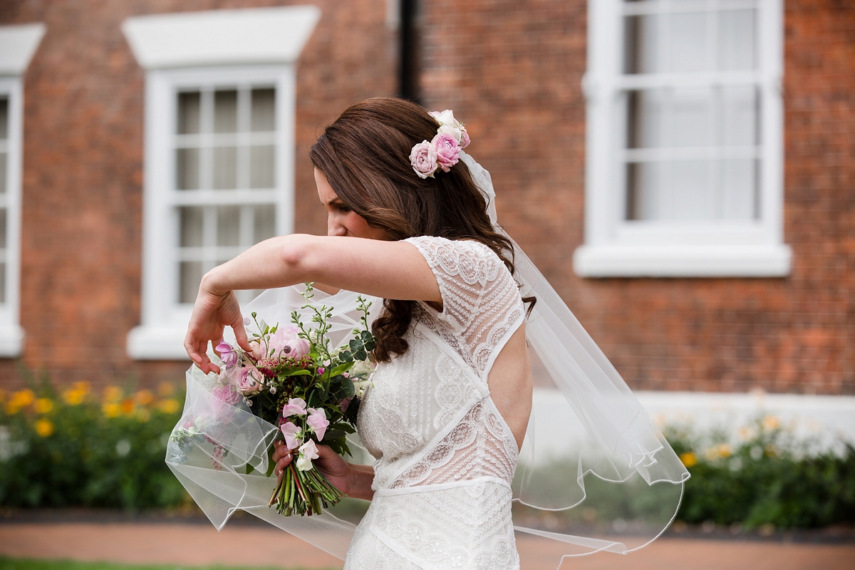 watters dress london nottingham wedding 7 - A Backless Watters Wedding Dress and Pretty Pink Peonies watters dress london nottingham wedding 7
