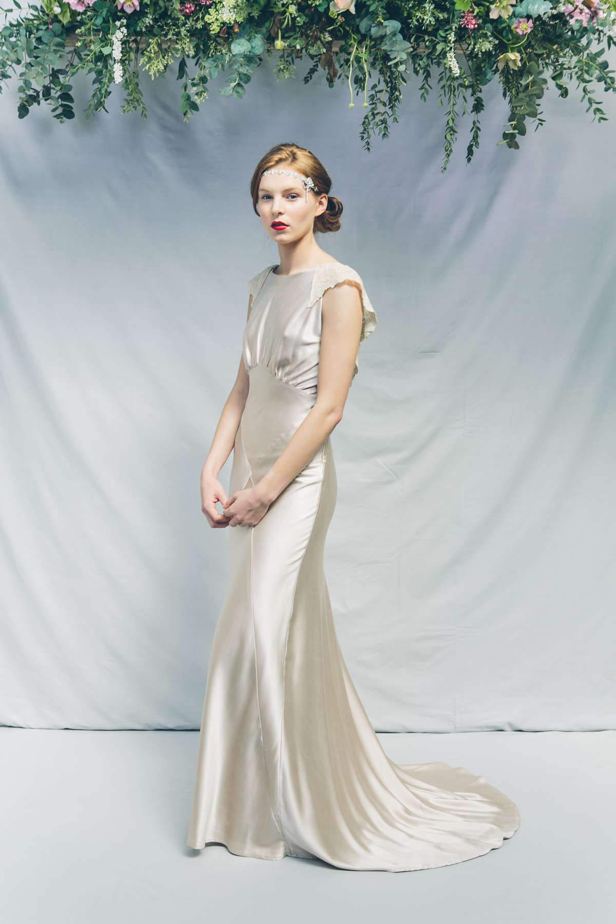 Kate Beaumont gold, vintage inspired wedding dress