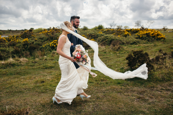 A Pronovias gown + Pinks and Mints for a Cornish Barn Wedding