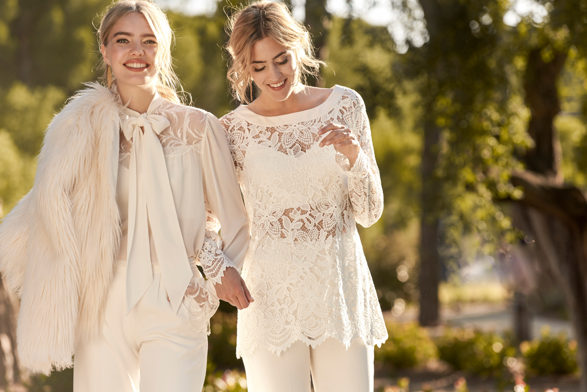 Marylise 2018 Infinity 1 C front two girls Color HR - Relaxed and Bohemian Bridal Chic – The 2018 Collection From Marylise Marylise 2018 Infinity 1 C front two girls Color HR