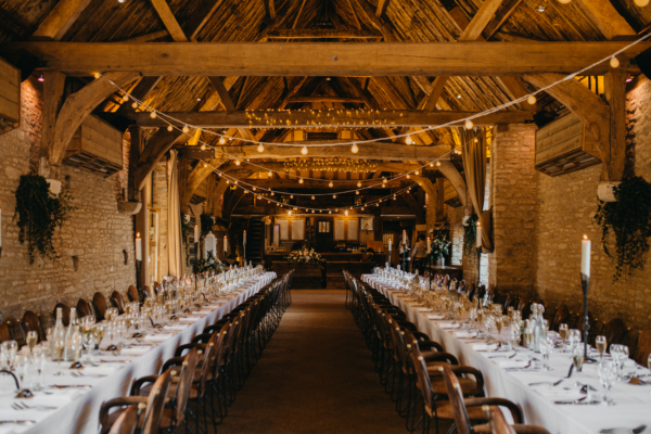 A Full-Skirted Charlotte Balbier Gown For A Delightful Spring Barn Wedding