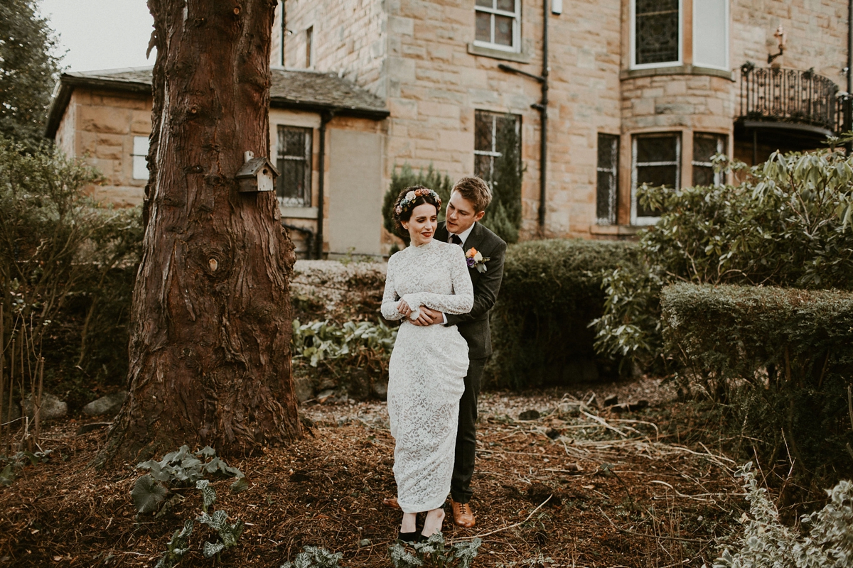 long sleeved wedding dress at home vintage 21