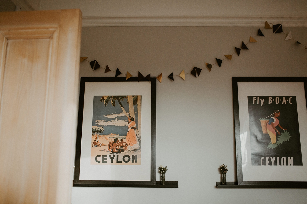 A First Look and a Humanist Ceremony at Home for a Vintage Bride's