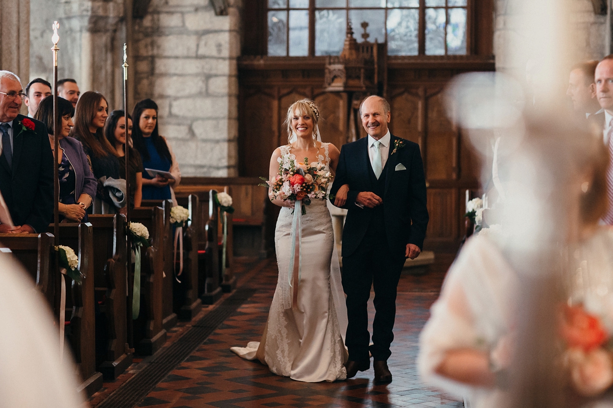 pronovias pink mint cornwall barn wedding 18 - A Pronovias gown + Pinks and Mints for a Cornish Barn Wedding pronovias pink mint cornwall barn wedding 18