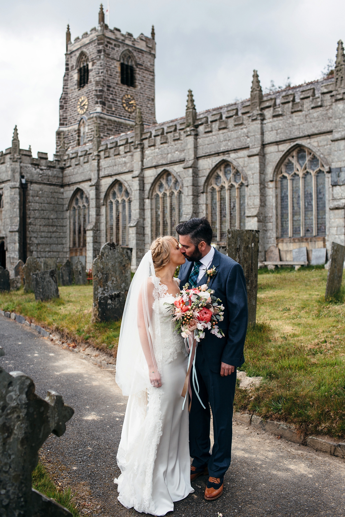 pronovias pink mint cornwall barn wedding 26