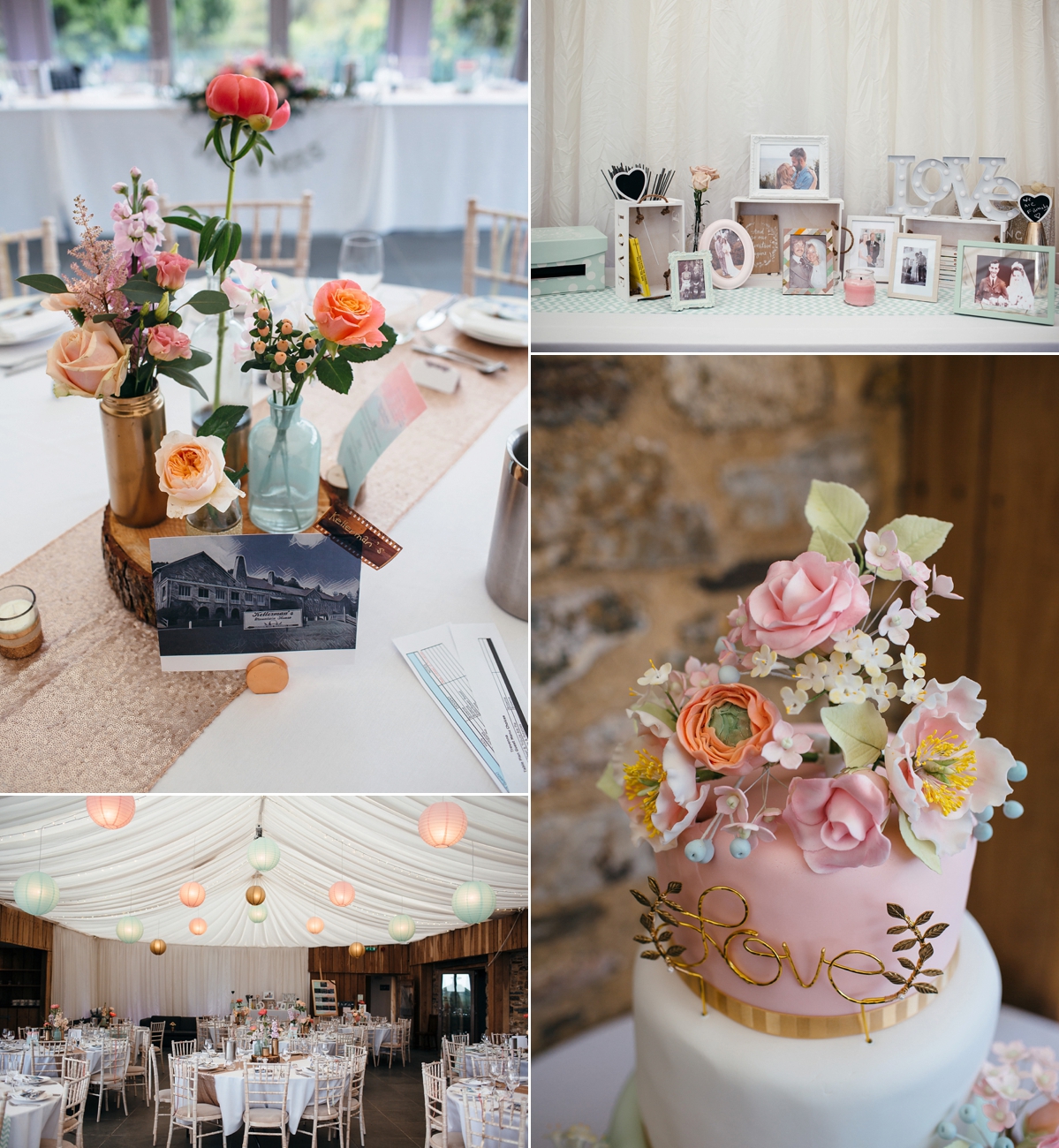 pronovias pink mint cornwall barn wedding 31 - A Pronovias gown + Pinks and Mints for a Cornish Barn Wedding pronovias pink mint cornwall barn wedding 31