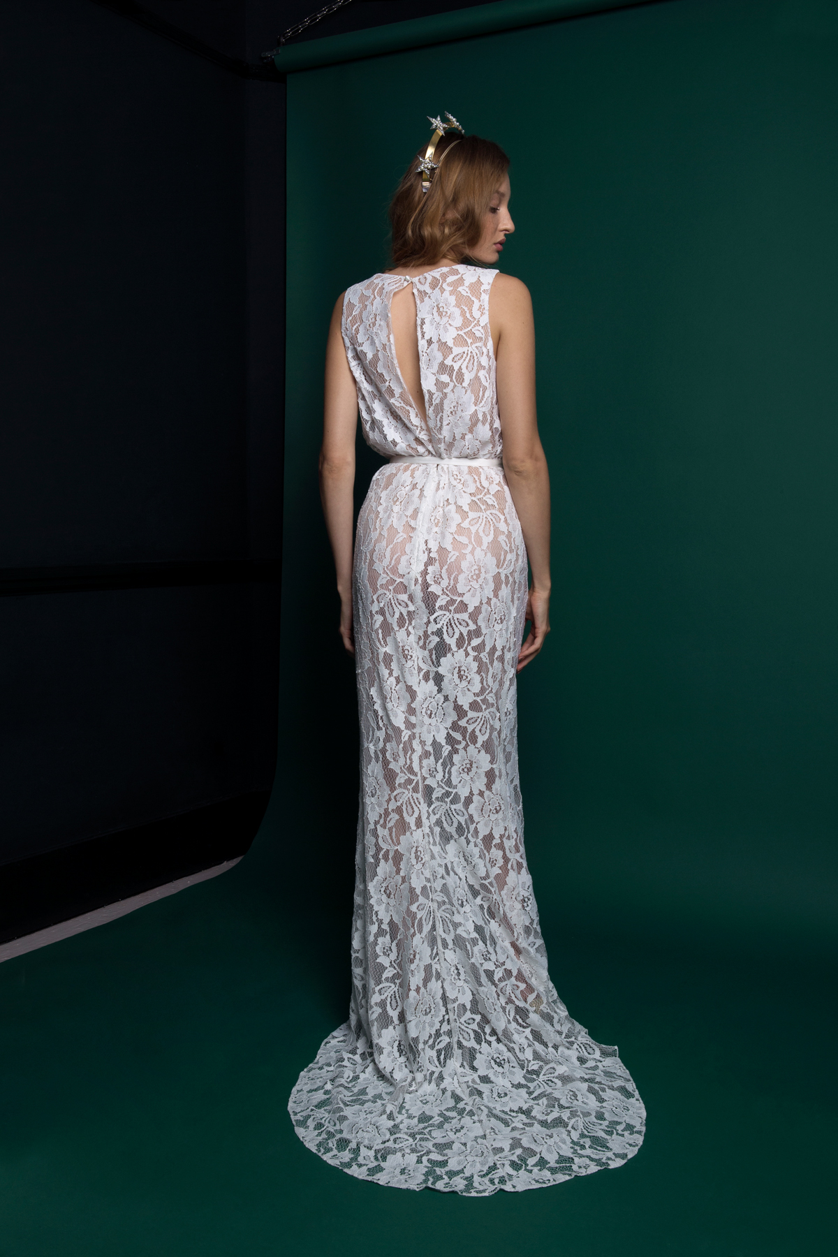 ANCHOR DRESS NARROW BELT BACK VIEW - Introducing the Exquisite New Atlantis Collection by Halfpenny London ANCHOR DRESS NARROW BELT BACK VIEW