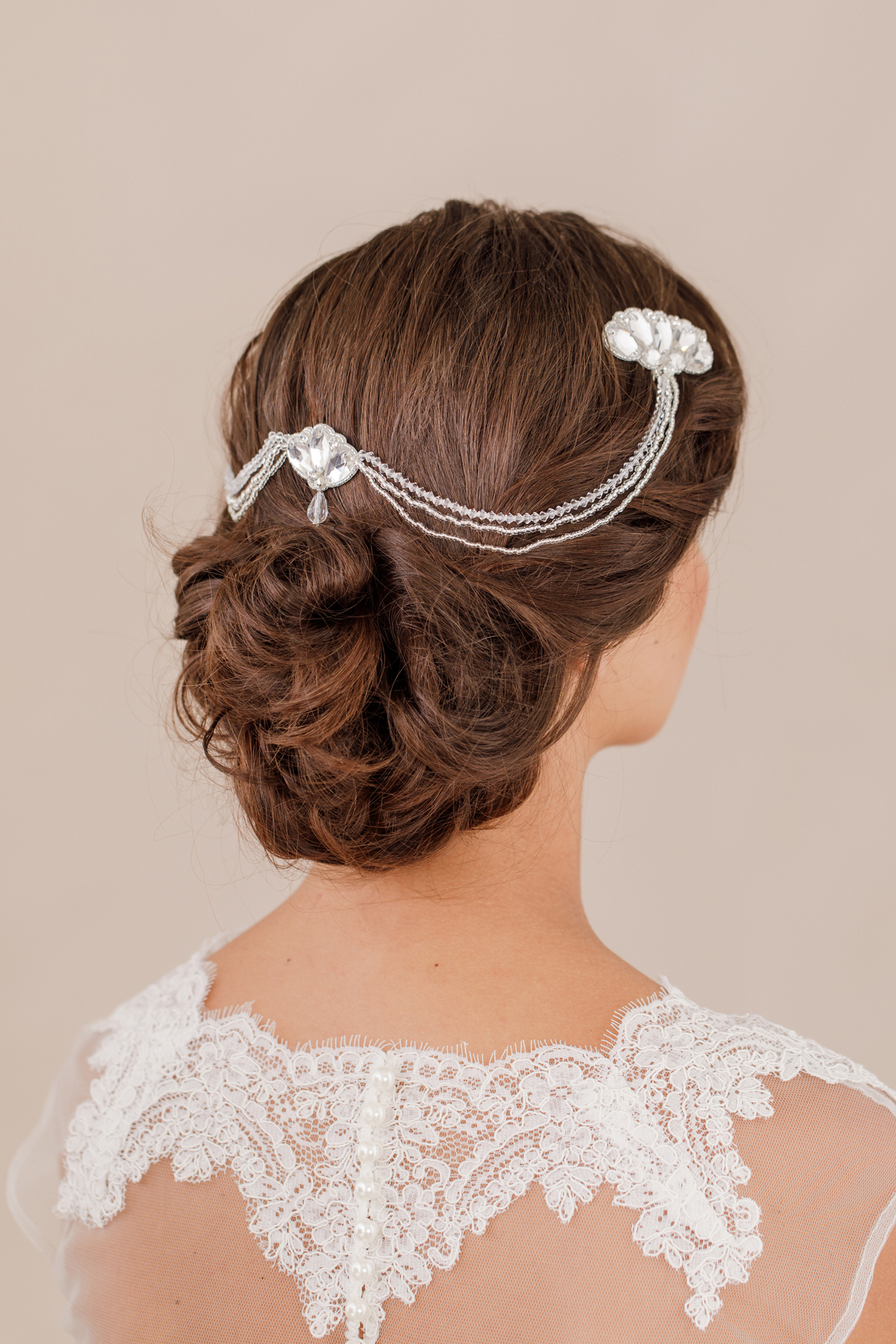 BERNICE Copy of Copy of Deco wedding hair comb with chains Bernice