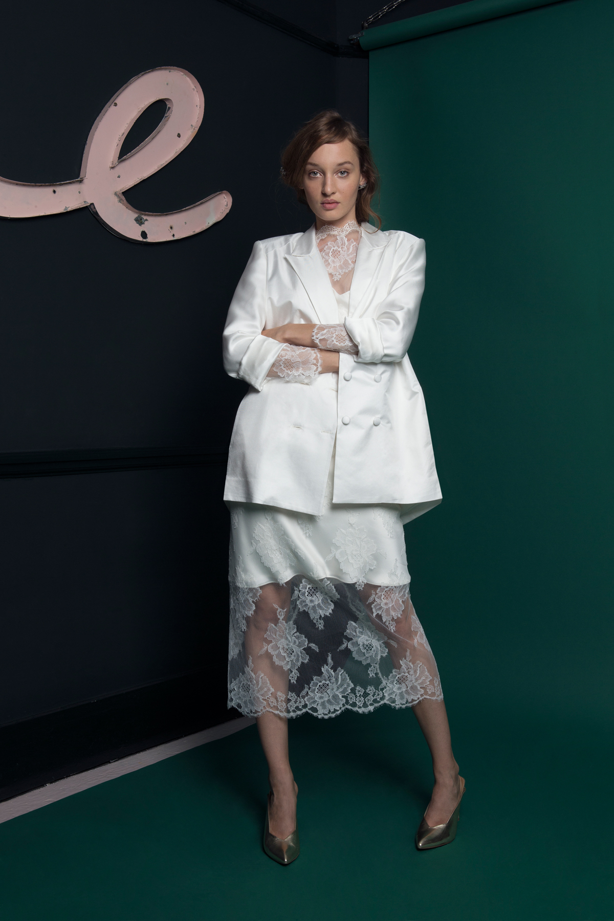 ECHO BLAZER WORN OVER RIVER TOP SKIRT 1 1 - Introducing the Exquisite New Atlantis Collection by Halfpenny London ECHO BLAZER WORN OVER RIVER TOP SKIRT 1 1
