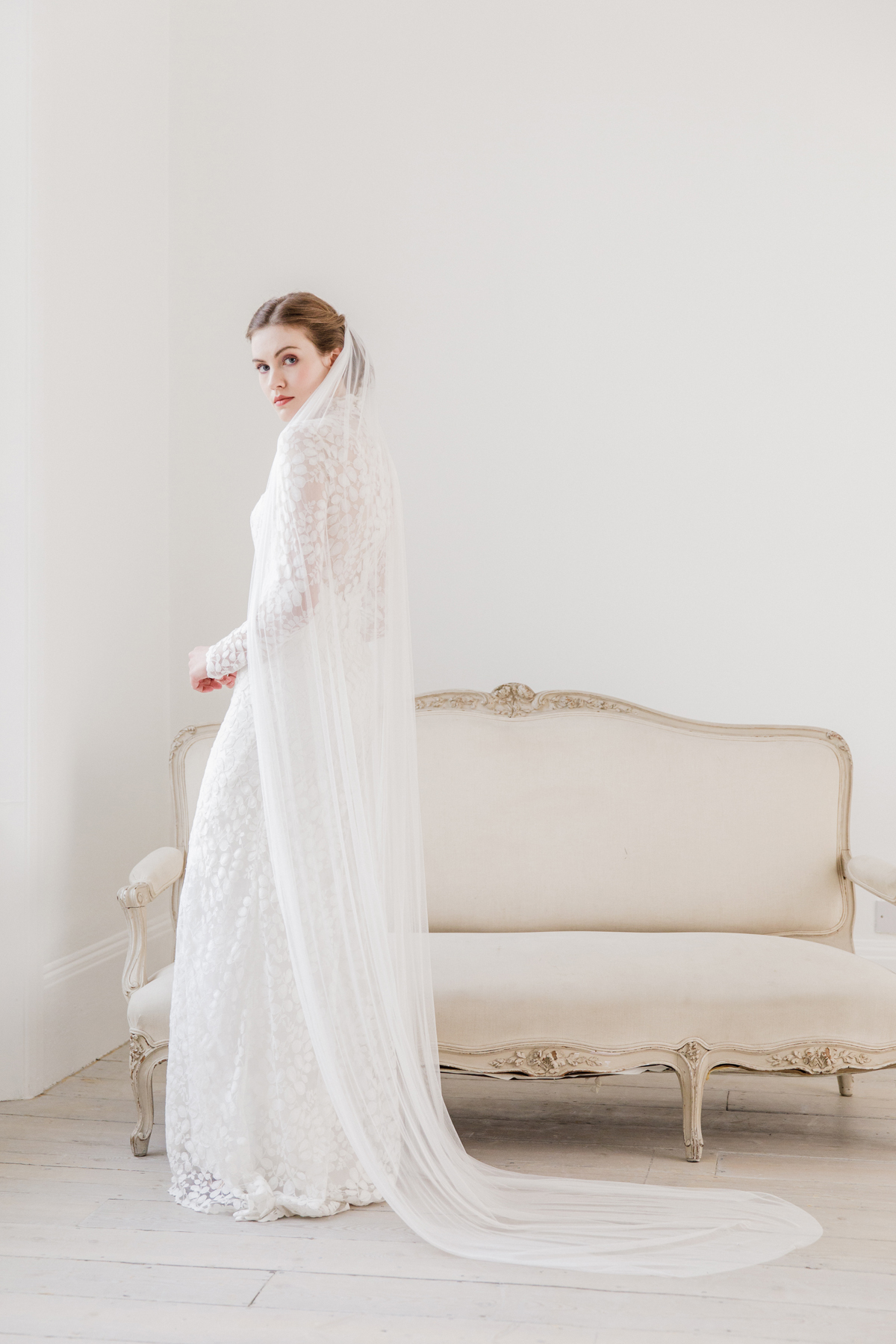Honour - pure silk single tier wedding veil