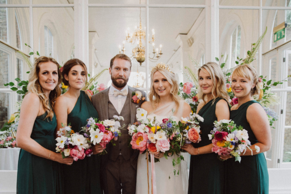 A Bespoke One-Shouldered Gown for a Modern and Relaxed London Wedding
