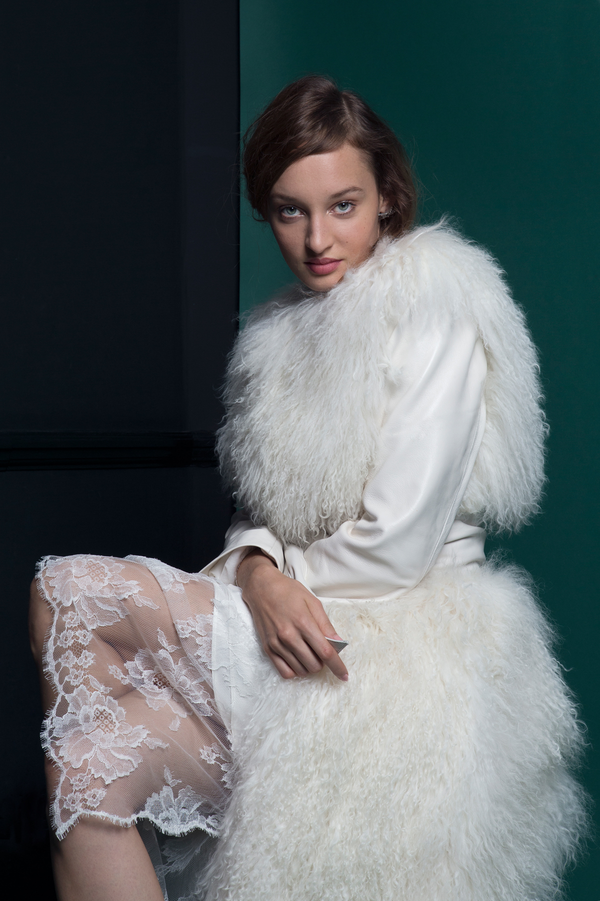 SHADOW MONGOLIAN COAT BROAD LEATHER SASH RIVER SKIRT SIDE VIEW - Introducing the Exquisite New Atlantis Collection by Halfpenny London SHADOW MONGOLIAN COAT BROAD LEATHER SASH RIVER SKIRT SIDE VIEW