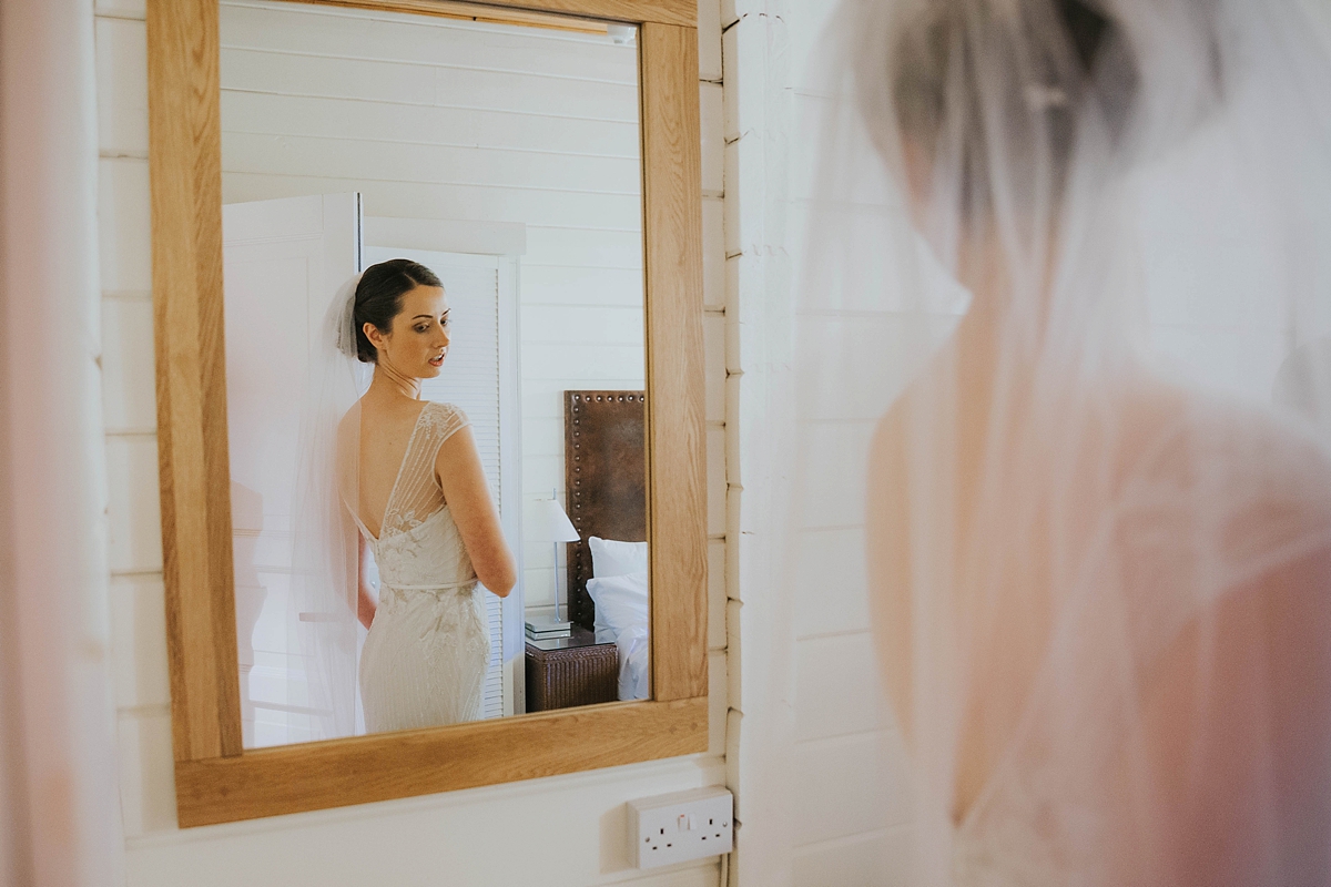 pronovias dress barn wedding 10 - A Pronovias Gown for a Relaxed Barn Wedding in Shades of Green and White pronovias dress barn wedding 10