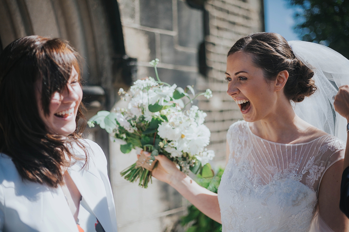 pronovias dress barn wedding 41 - A Pronovias Gown for a Relaxed Barn Wedding in Shades of Green and White pronovias dress barn wedding 41