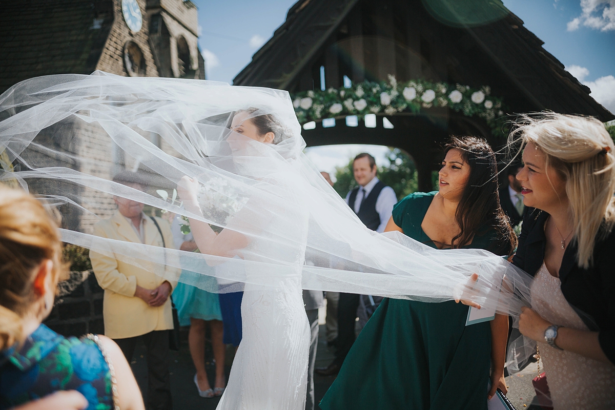 pronovias dress barn wedding 42 - A Pronovias Gown for a Relaxed Barn Wedding in Shades of Green and White pronovias dress barn wedding 42
