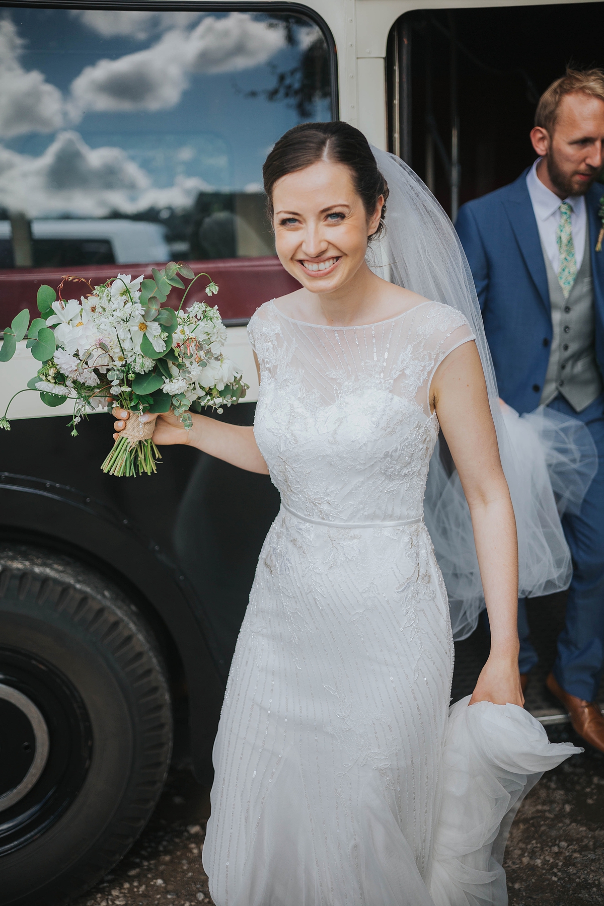 pronovias dress barn wedding 44 - A Pronovias Gown for a Relaxed Barn Wedding in Shades of Green and White pronovias dress barn wedding 44