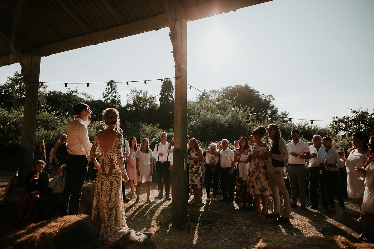 rue de seine dress rustic barn wedding 13