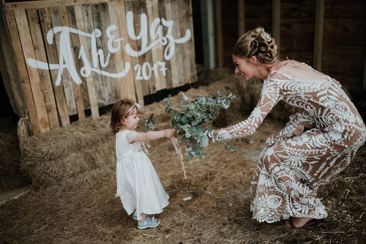 rue de seine dress rustic barn wedding 50