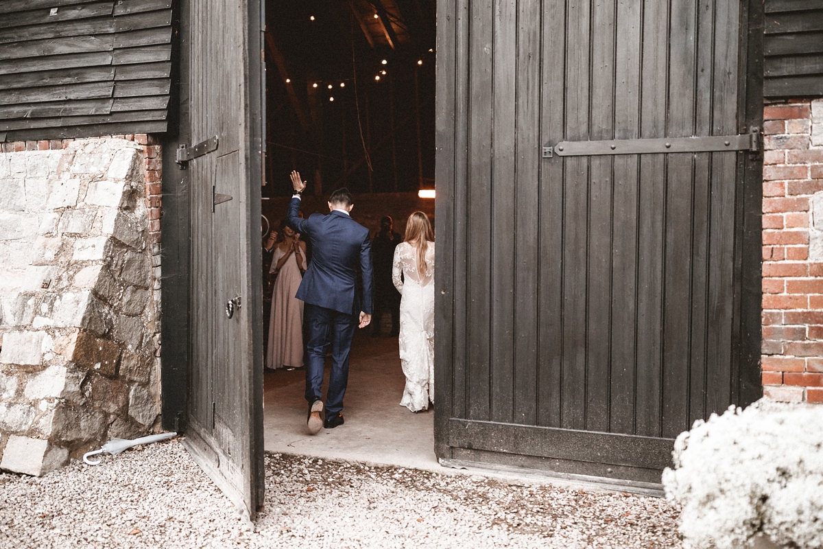 rue de seine dress rustic barn wedding 68