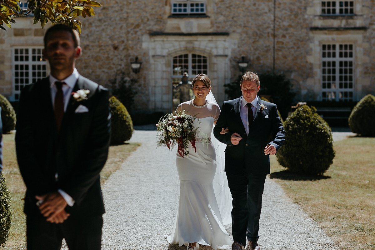 A Chic Suzanne Neville Gown for a Classic French Château Wedding | Love ...