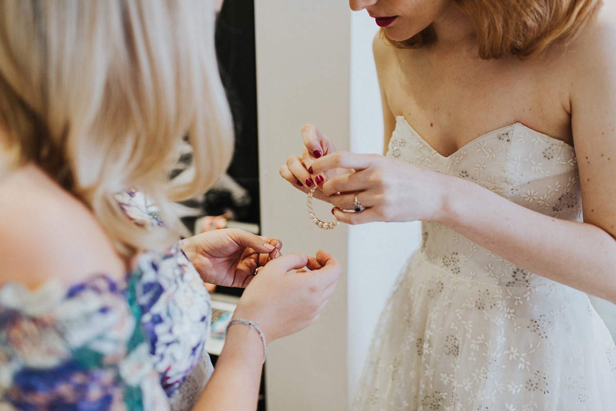 two vintage gowns quirky london wedding 11